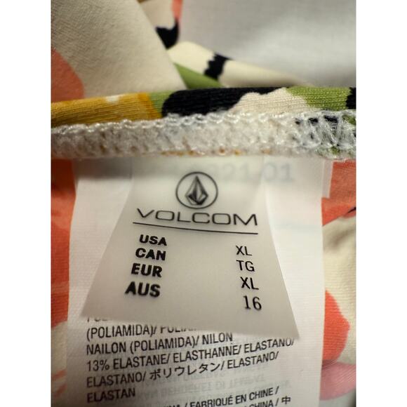 Volcom Counting Down Halter Bikini Top Size XL Floral - Picture 7 of 8